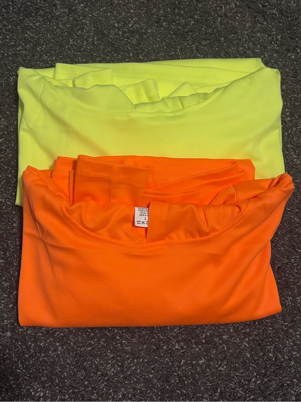 Men’s running High-Vis Neon Orange & Yellow hooded shirts